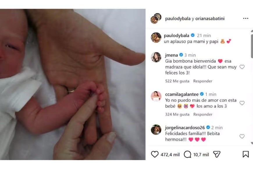 El tierno posteo de Dybala y Sabatini.