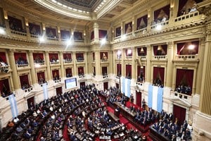 Argentina's President Javier Milei speaks during the opening session of the 144th legislative term of Congress at the National Congress building in Buenos Aires, Argentina, March 1, 2026. REUTERS/Agustin Marcarian