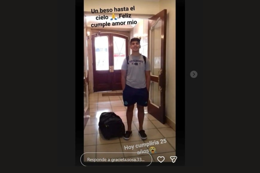 “Un beso hasta el cielo. Feliz cumple amor mío. Hoy cumpliría 25 años”
