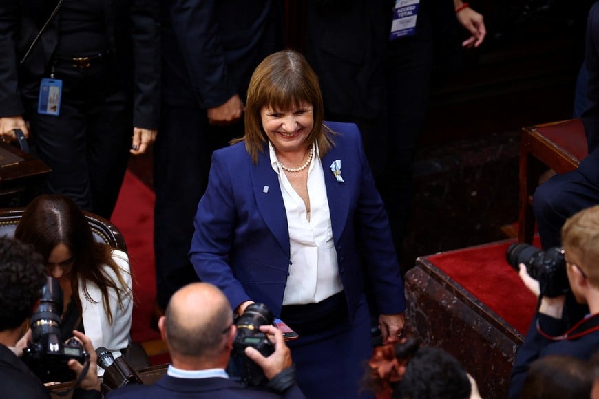 Senator Patricia Bullrich attends the opening session of the 144th legislative term of Congress at the National Congress building in Buenos Aires, Argentina, March 1, 2026. REUTERS/Agustin Marcarian
