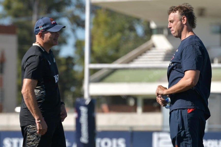 Pumas 2011. Felipe Contepomi y Leo Senatore. Ambos fueron parte del plantel en el Mundial disputado en Nueva Zelanda.