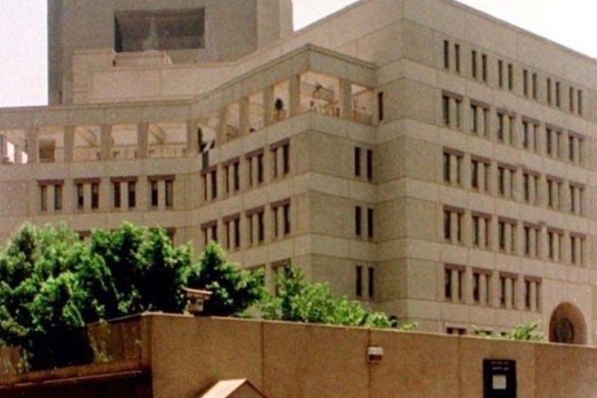 La embajada de Estados Unidos en El Cairo, Egipto.
