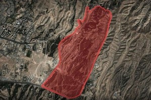 Un mapa difundido por Israel ubicó el complejo “Minzadehei” en el área de Teherán.