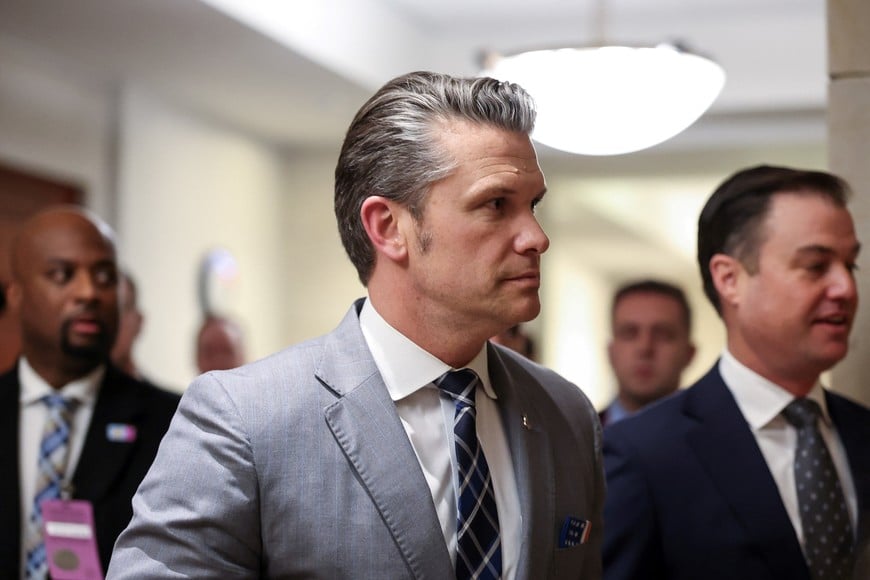 U.S. Defense Secretary Pete Hegseth walks on the day of classified briefings for the U.S. Senate and House of Representatives on the situation in Iran, on Capitol Hill in Washington, D.C., U.S., March 3, 2026. REUTERS/Kylie Cooper