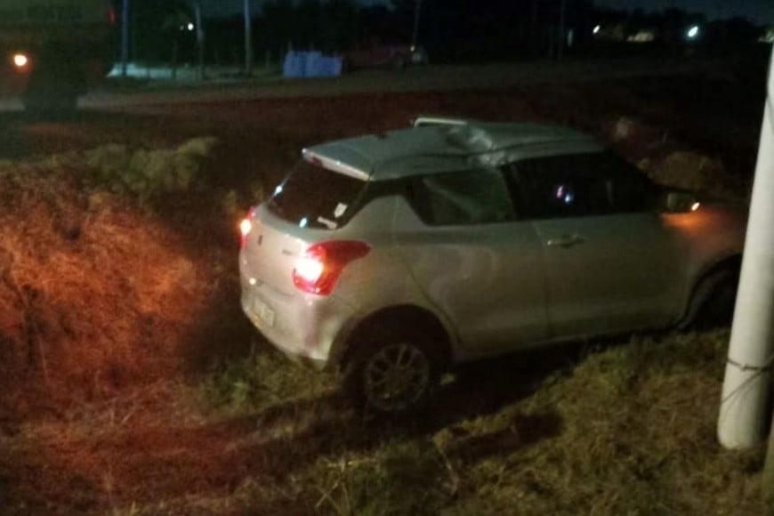 Así quedó el auto tras el accidente en Uruguay.