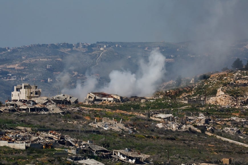 Smoke rises following Israeli strikes in Lebanon, following an escalation between Hezbollah and Israel amid the U.S.-Israeli conflict with Iran, as seen from the Israeli side of the border with Lebanon, March 5, 2026. REUTERS/Ammar Awad