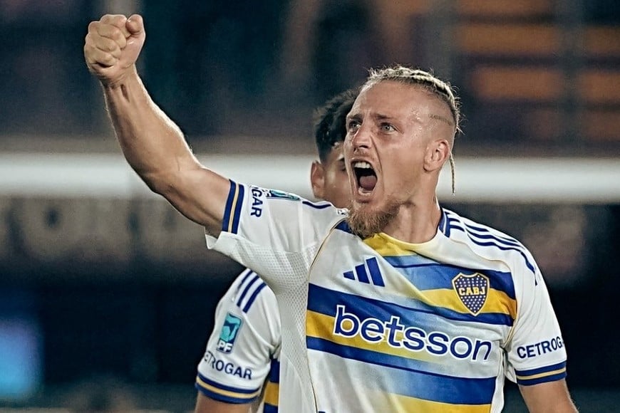 El grito de gol de Ascacibar. Crédito: Boca