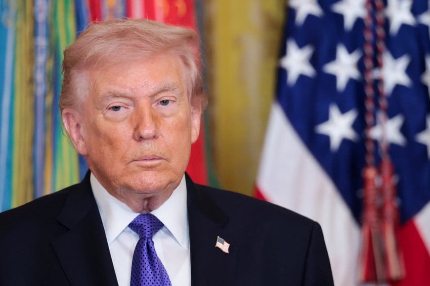 U.S. President Donald Trump attends a Medal of Honor ceremony at the White House in Washington, D.C., U.S., March 2, 2026. REUTERS/Jonathan Ernst