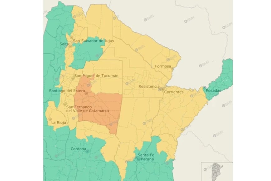 Las zonas bajo alerta este viernes.