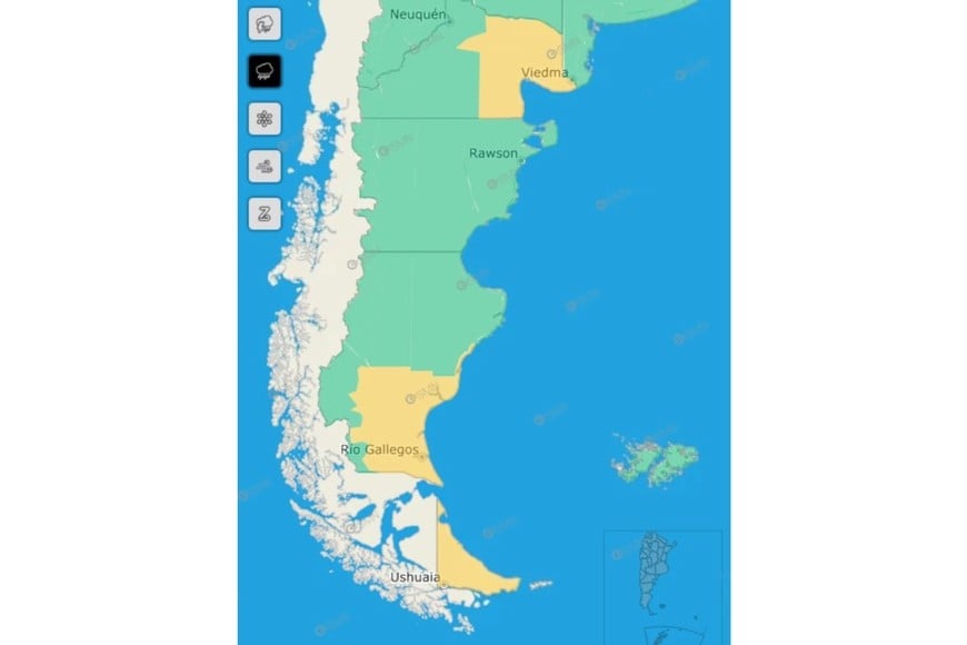 Las zonas bajo alerta este lunes.