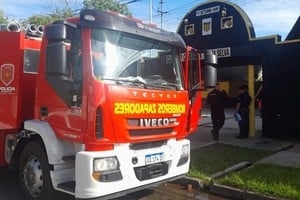 Incendio en oficina del club Villa María Selva. Foto: Gentileza