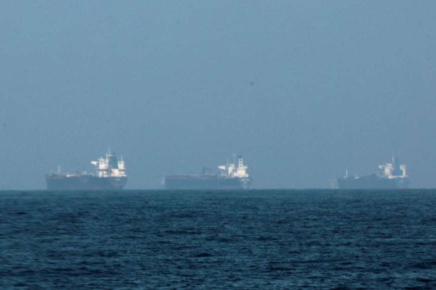 FILE PHOTO: Tankers are seen off the coast of the Fujairah, as Iran vows to close the Strait of Hormuz, amid the U.S.-Israel conflict with Iran, in Fujairah, United Arab Emirates, March 3, 2026. REUTERS/Amr Alfiky/File Photo