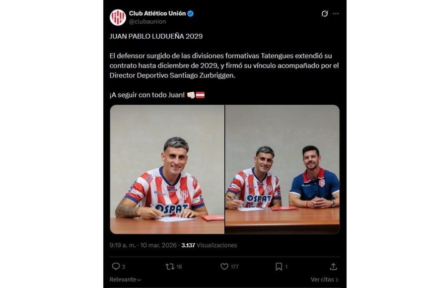 Los anuncios del club en las redes.
