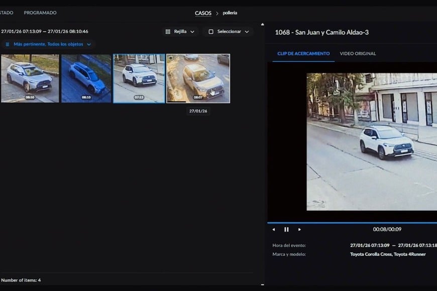 El sistema Lince fue utilizado por la PDI para analizar registros de videovigilancia en una causa por robos en Rosario.