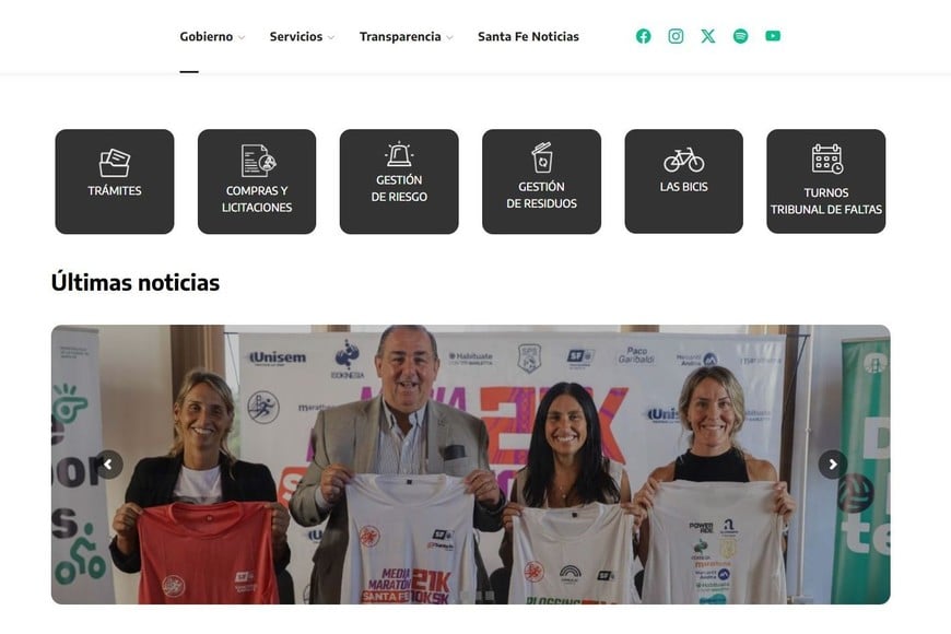 Así se ve hoy el sitio web institucional de la Municipalidad capitalina. Crédito: El Litoral