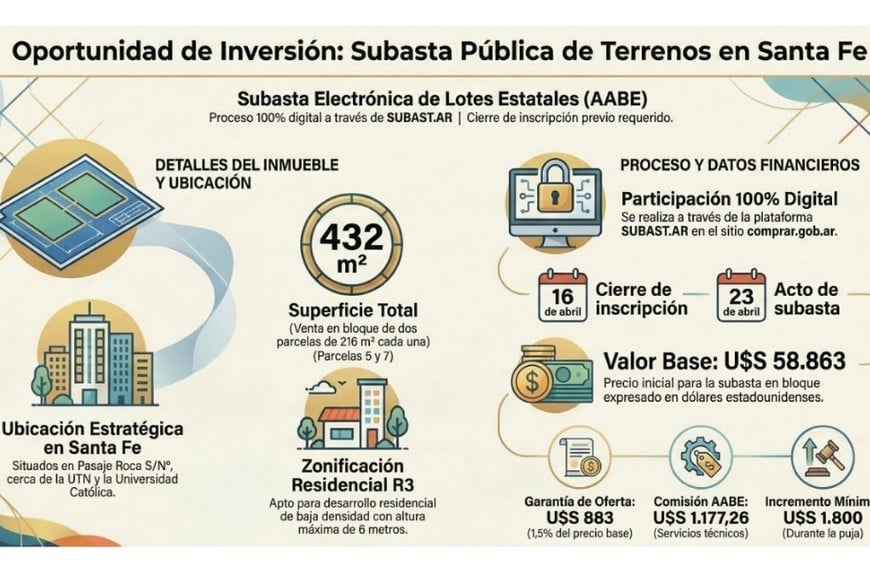 Subasta de terrenos en Santa Fe