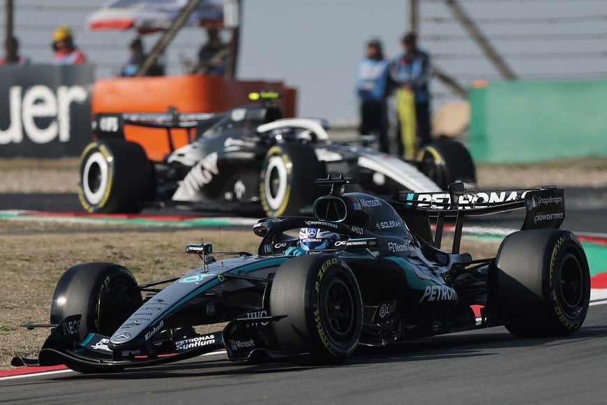 Formula One F1 - Chinese Grand Prix - Shanghai International Circuit, Shanghai, China - March 13, 2026
Mercedes' George Russell in action during sprint qualifying REUTERS/Maxim Shemetov