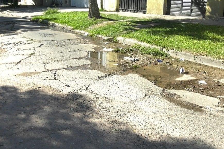 El tránsito pesado agrava el estado del pavimento en la zona.