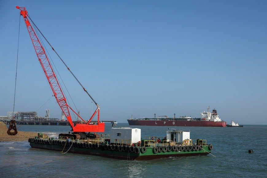 An Indian liquefied petroleum gas (LPG) carrier, Shivalik, arrives at Mundra Port via the Strait of Hormuz, amid the U.S.-Israel conflict with Iran, in Gujarat, India, March 16, 2026. REUTERS/Amit Dave