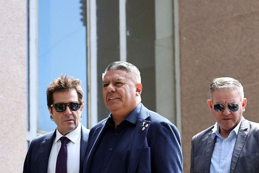 Argentine Football Association (AFA) President Claudio ‘Chiqui’ Tapia walks out of a court after testifying in a criminal tax investigation, in Buenos Aires, Argentina, March 12, 2026. REUTERS/Agustin Marcarian