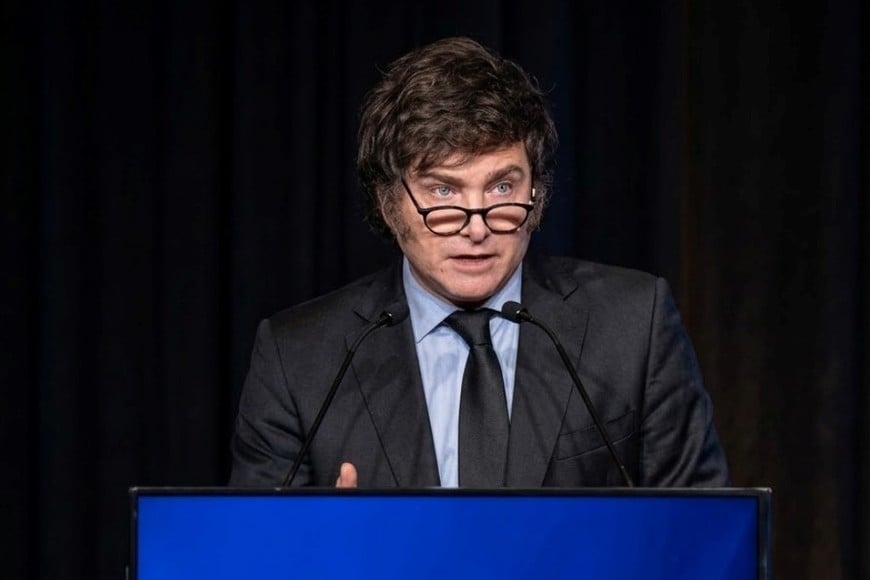 Milei dio su discurso en la Bolsa de Comercio de Córdoba. Foto: Gentileza