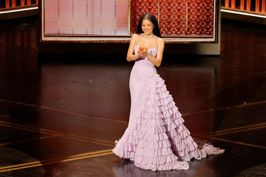 Chase Infiniti stands onstage during the Oscars show at the 98th Academy Awards in Hollywood, Los Angeles, California, U.S., March 15, 2026. REUTERS/Mike Blake