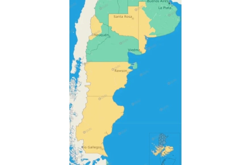 Las zonas bajo alerta según el SMN.