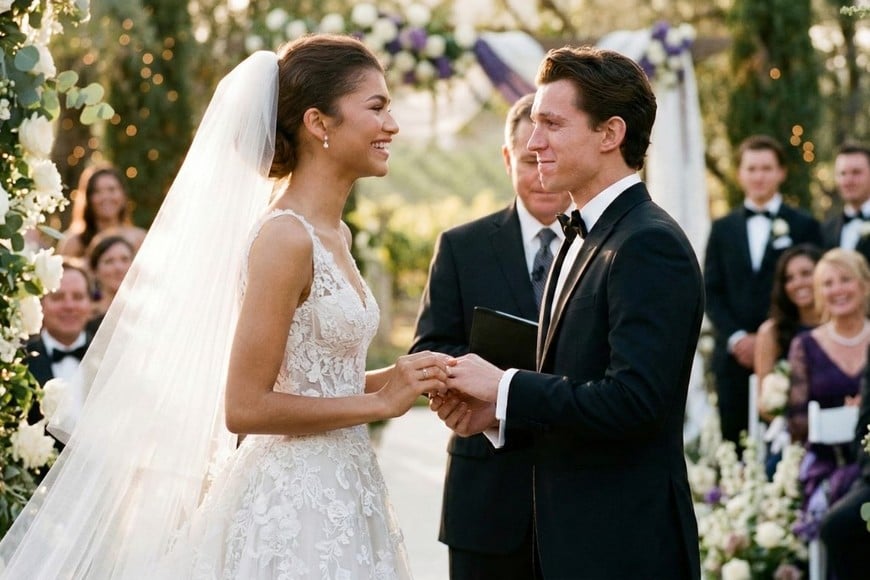 Zendaya reveló que sus amigos se enojaron por su “boda" con Tom Holland.