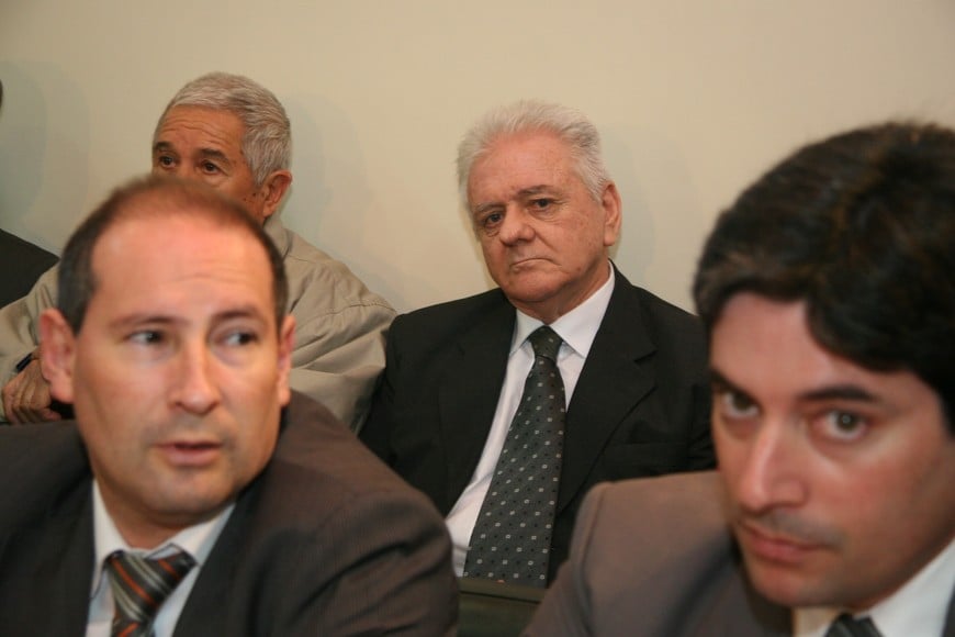 El represor Víctor Brusa, durante el juicio en el que fue condenado por delitos de lesa humanidad. Archivo.
