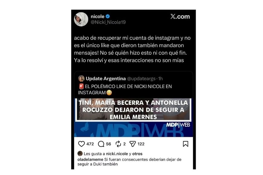 La respuesta de Nicki.