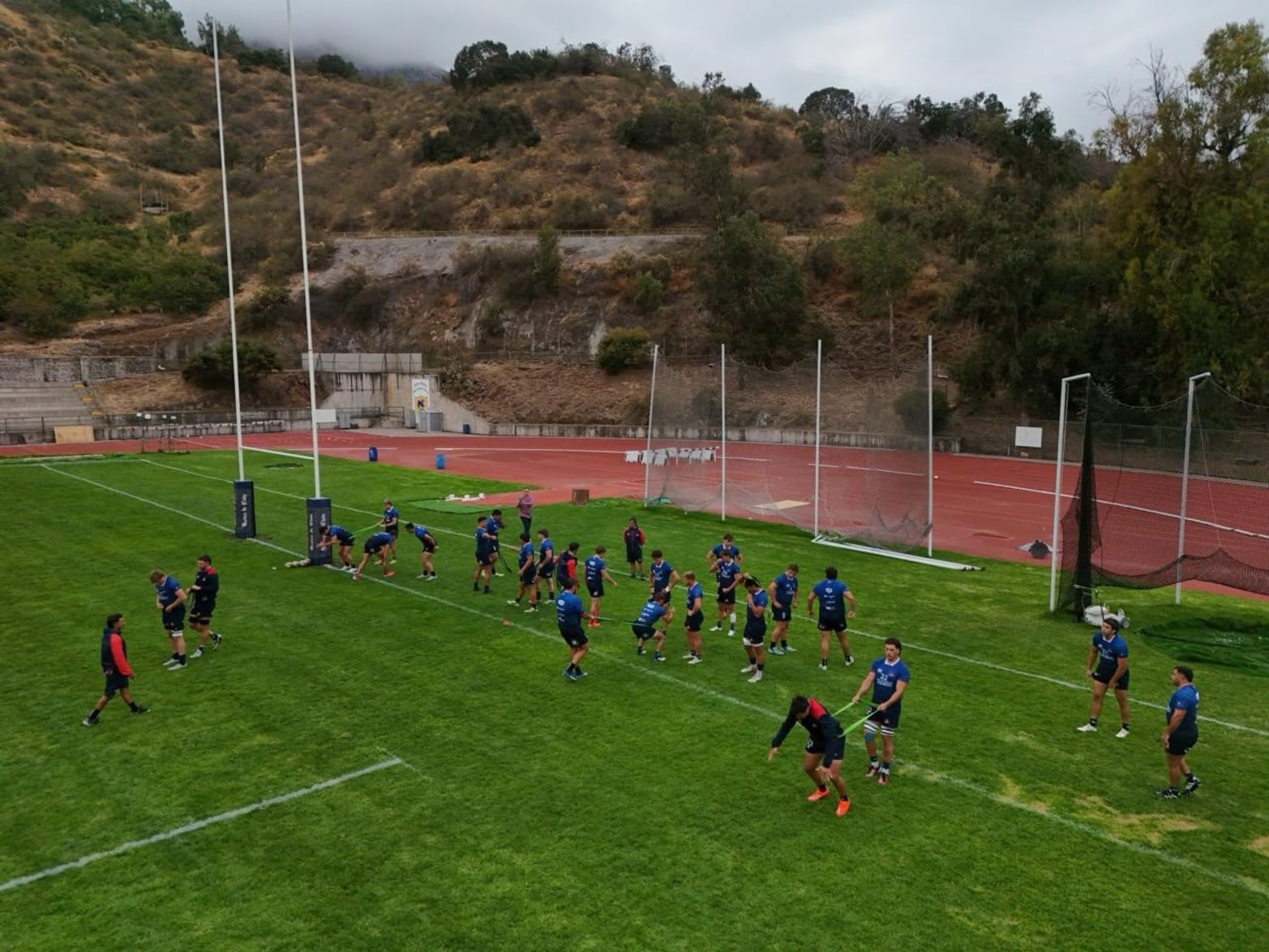 Entrenamiento de Capibaras XV en Chile previo a enfrentarse a Selknam. Foto: Fernando Nicola
