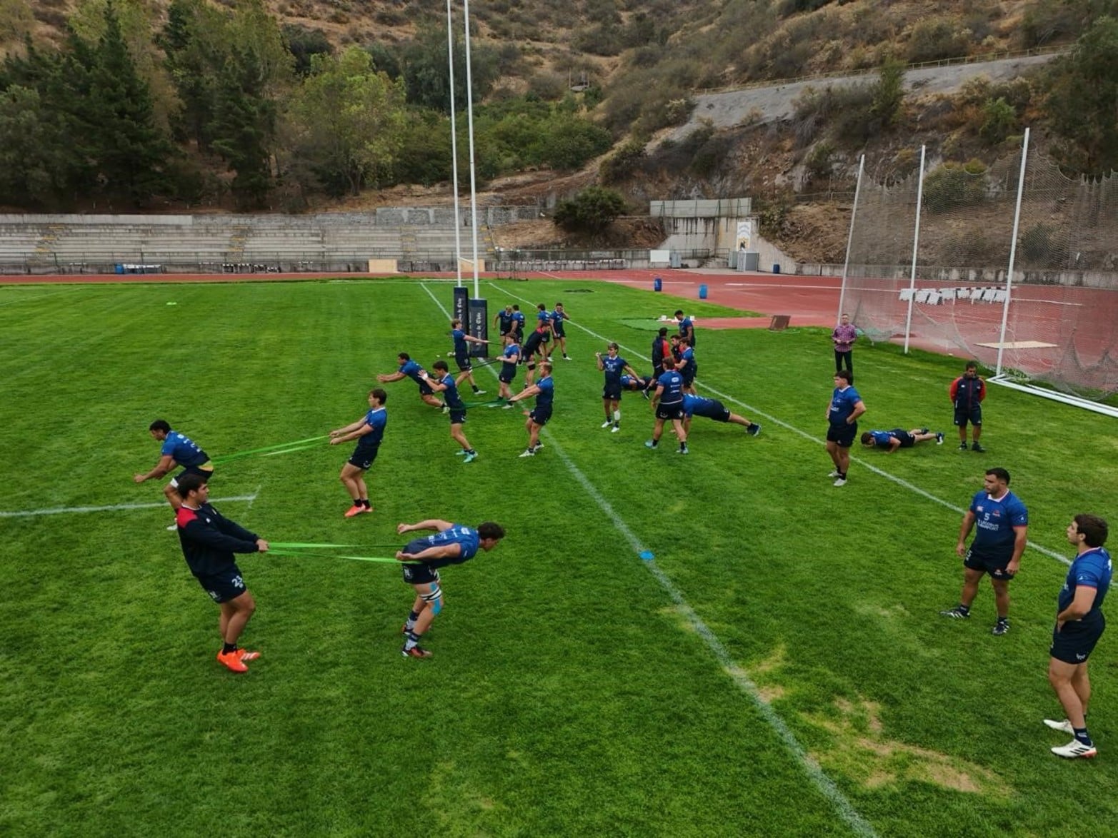Entrenamiento de Capibaras XV en Chile previo a enfrentarse a Selknam. Foto: Fernando Nicola