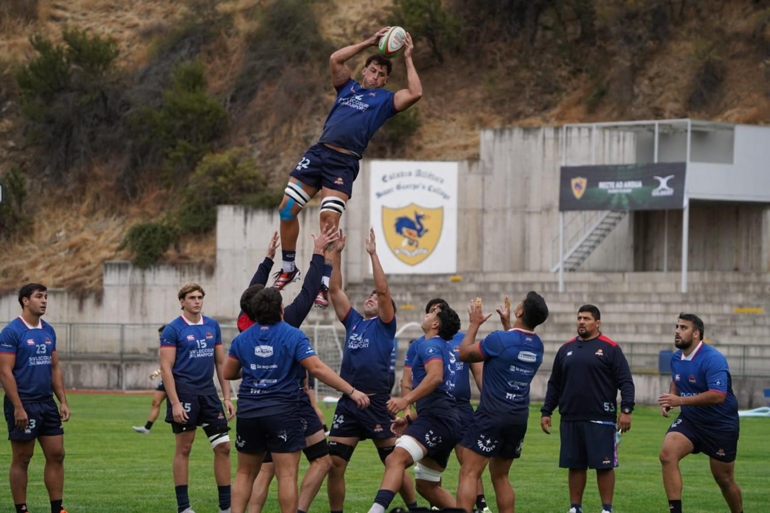 Entrenamiento de Capibaras XV en Chile previo a enfrentarse a Selknam. Foto: Fernando Nicola