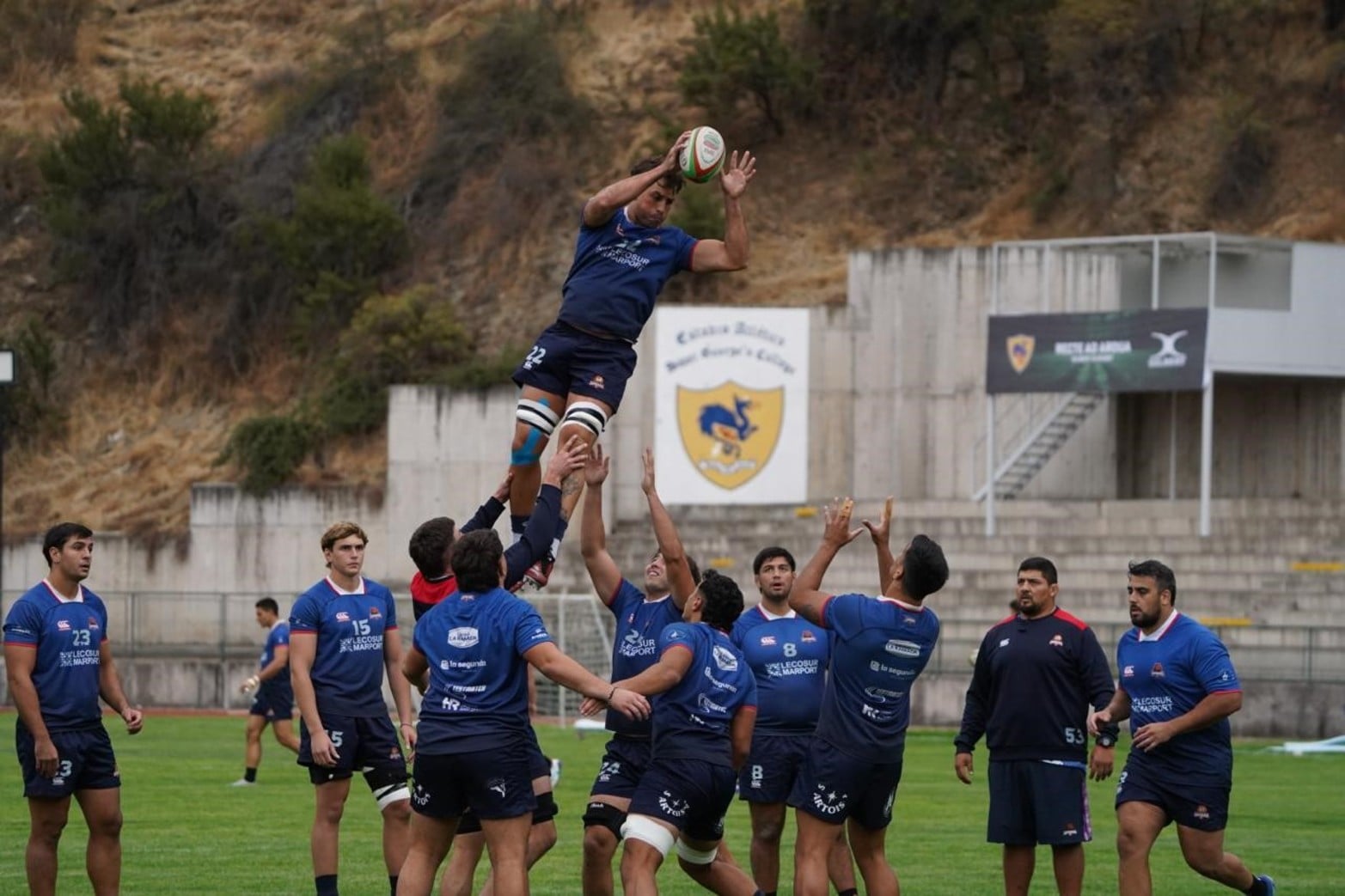 Entrenamiento de Capibaras XV en Chile previo a enfrentarse a Selknam. Foto: Fernando Nicola