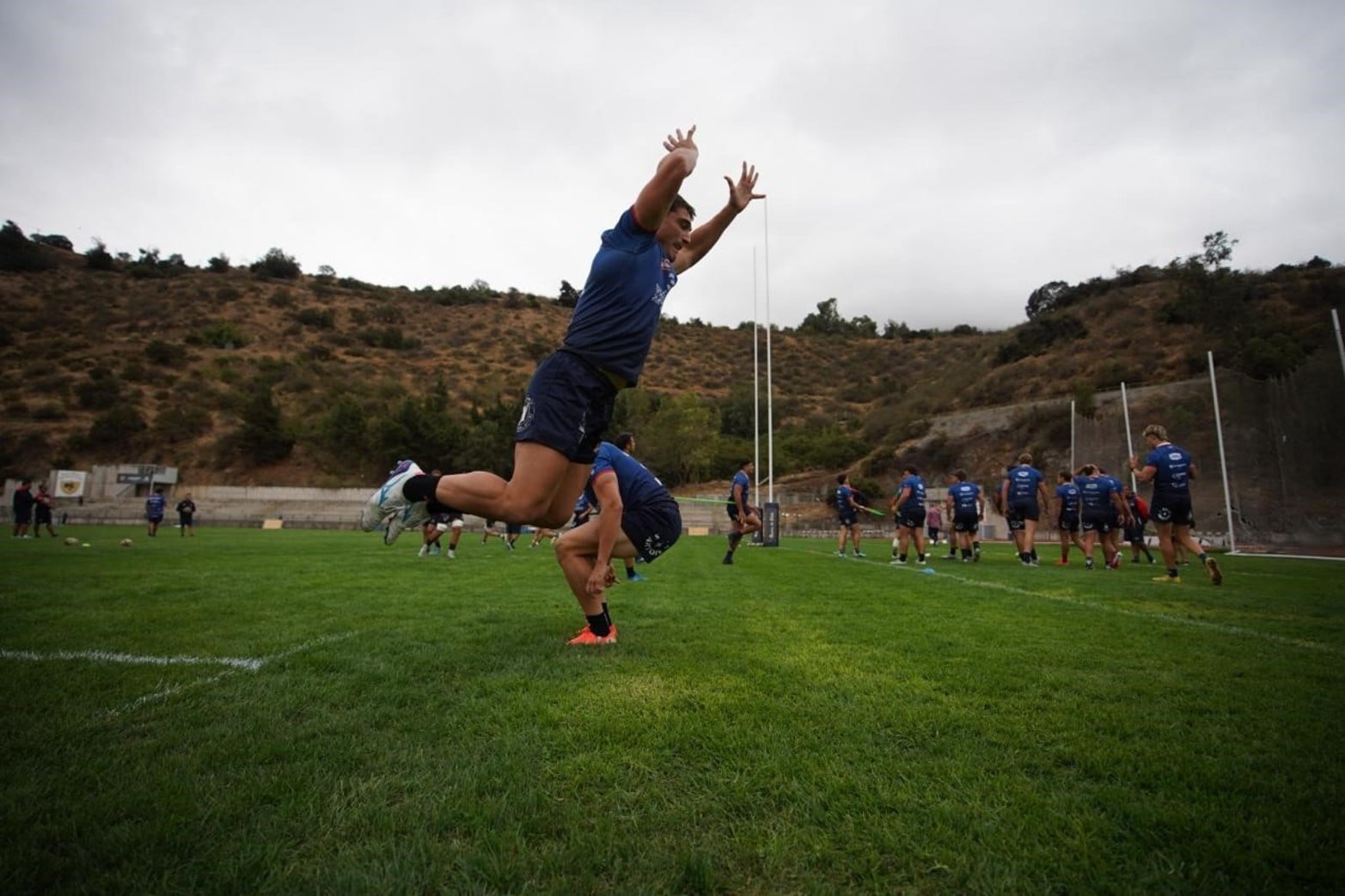 Entrenamiento de Capibaras XV en Chile previo a enfrentarse a Selknam. Foto: Fernando Nicola