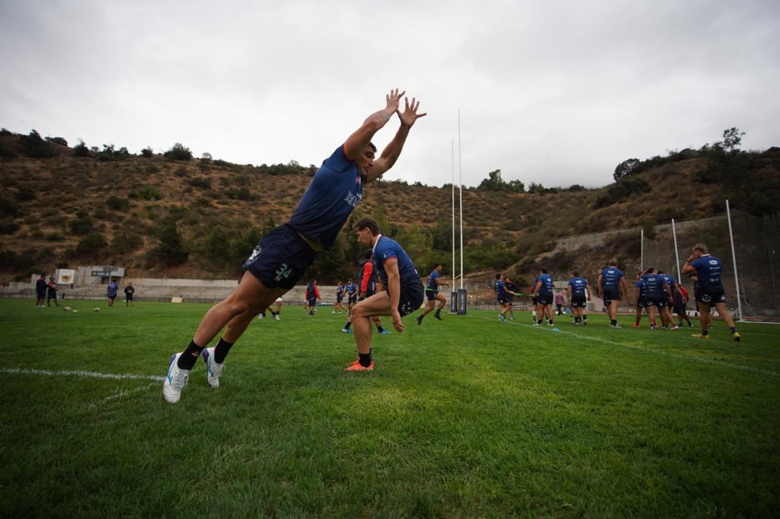 Entrenamiento de Capibaras XV en Chile previo a enfrentarse a Selknam. Foto: Fernando Nicola