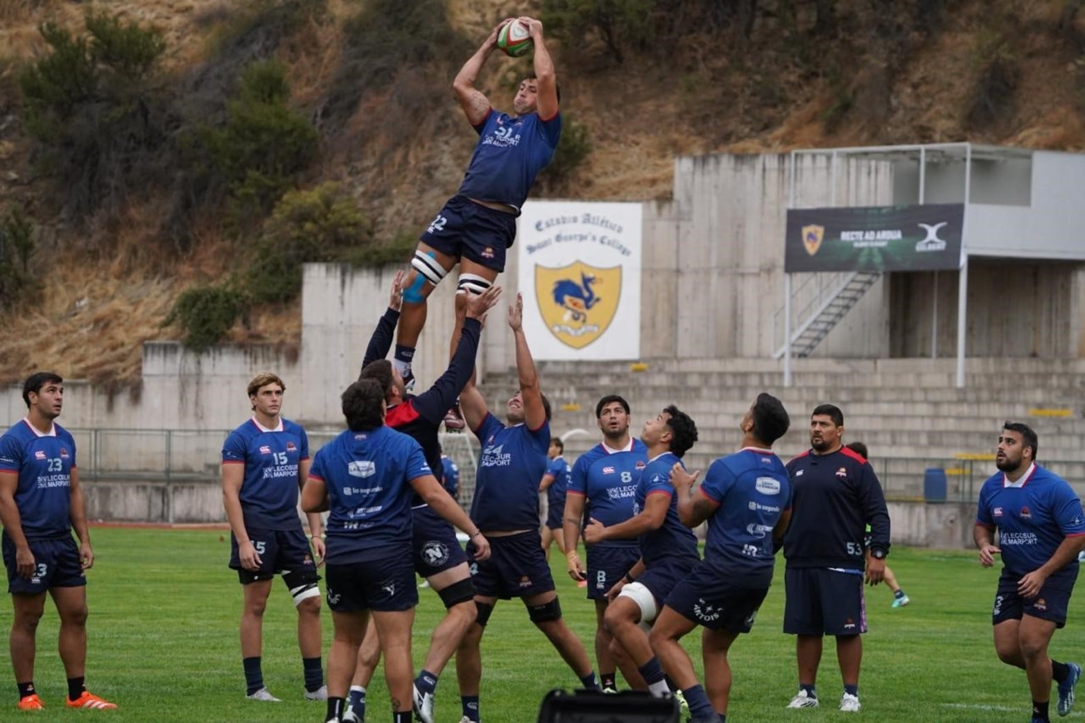 Entrenamiento de Capibaras XV en Chile previo a enfrentarse a Selknam. Foto: Fernando Nicola
