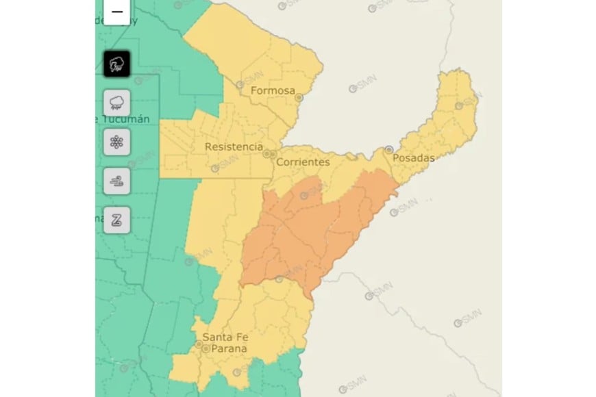 Alerta amarilla y naranja por lluvias este lunes.