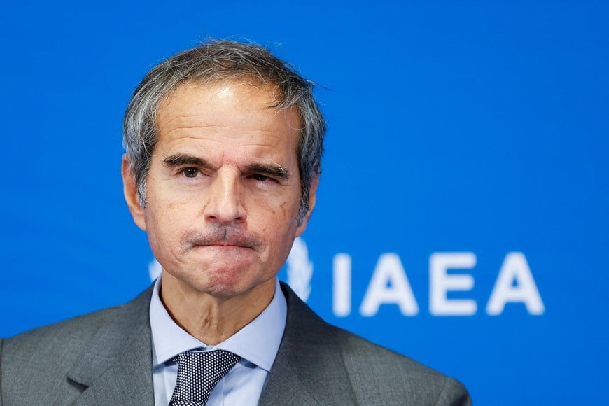 IAEA's Rafael Grossi speaks to reporters at quarterly Board of Governors meeting in Vienna, Austria, March 2, 2026. REUTERS/Lisa Leutner