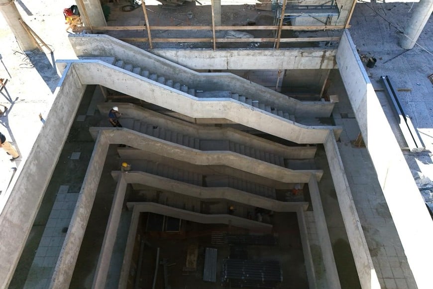 Una foto del sector de la escalera desde lo alto. Foto: Fernando Nicola