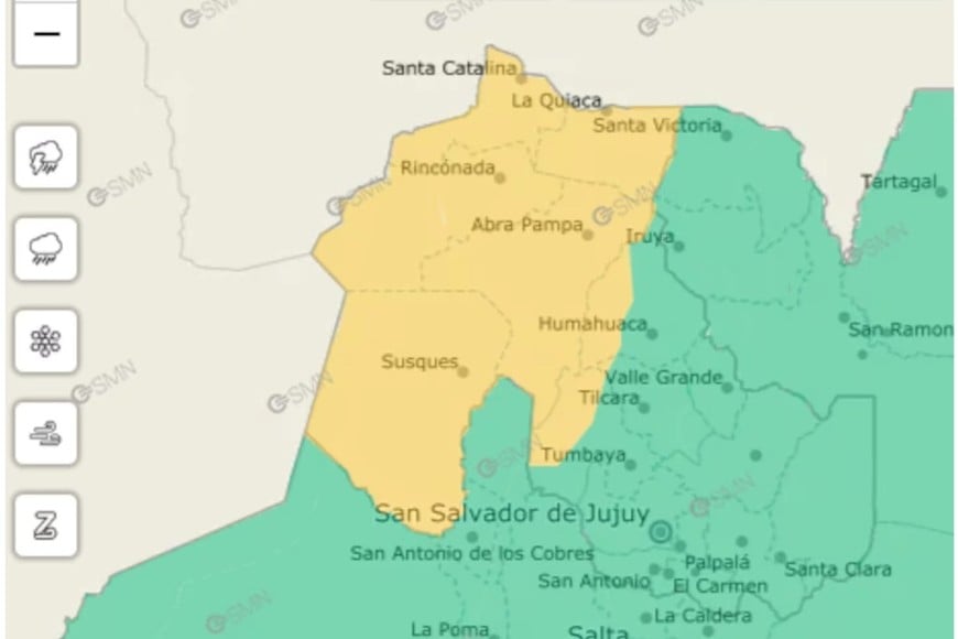 Hay alerta amarilla por tormentas en una provincia.