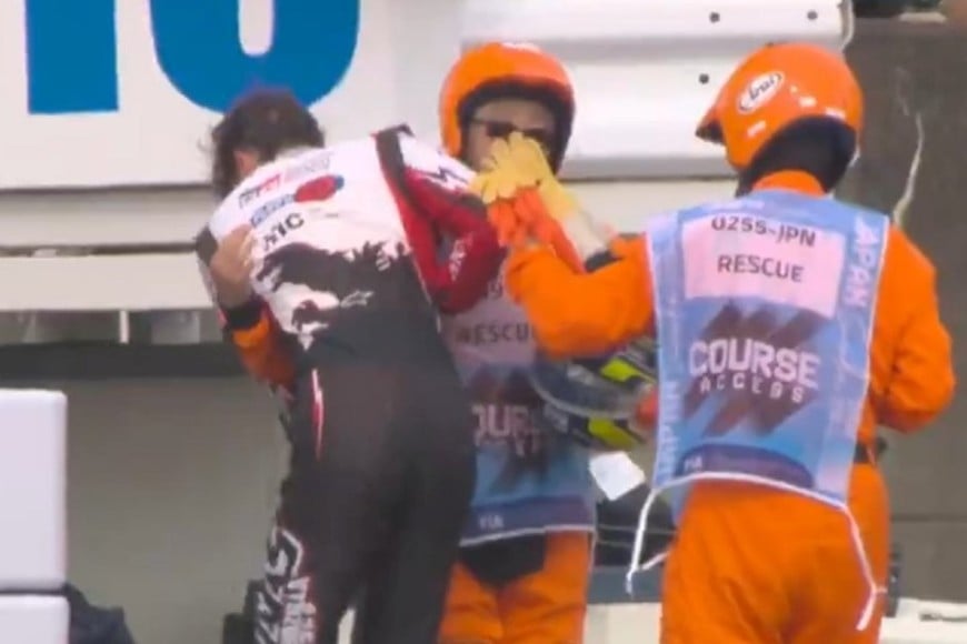 Bearman dolorido tras el impacto. Crédito: Fórmula 1