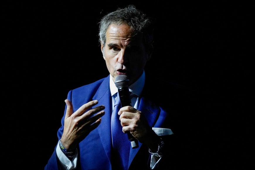 FILE PHOTO: Rafael Grossi, Director General of the International Atomic Energy Agency (IAEA), outlines his priorities as a candidate for United Nations Secretary-General during an event framing his bid around diplomacy, sustainable development and international cooperation, in Buenos Aires, Argentina, December 22, 2025. REUTERS/Mariana Nedelcu/File Photo