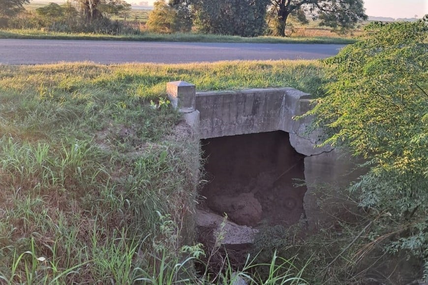 Se desmoronó una alcantarilla de la Ruta Nacional 34.