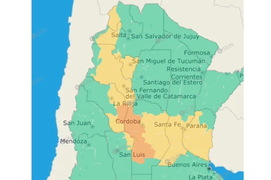 Alerta amarilla por tormentas: las zonas afectadas.