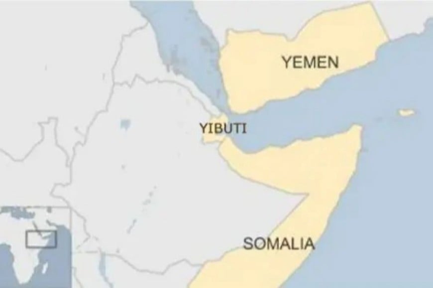 La ubicación estratégica de Yibuti. Crédito: BBC
