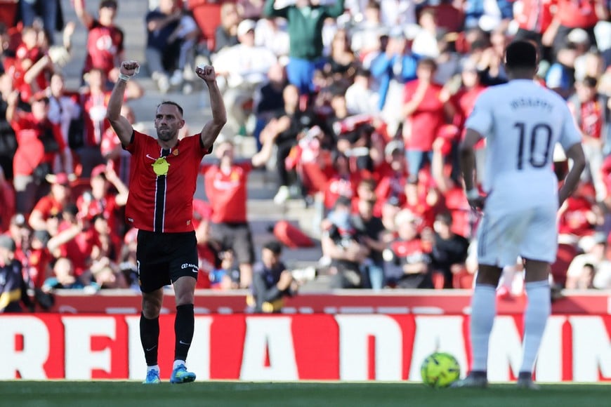 Soccer Football - LaLiga - RCD Mallorca v Real Madrid - Estadi Mallorca Son Moix, Palma de Mallorca, Spain - April 4, 2026
RCD Mallorca's Vedat Muriqi celebrates scoring their second goal REUTERS/Nacho Doce