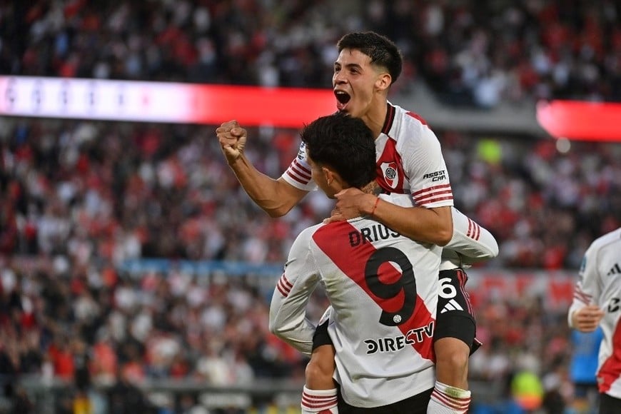 Tomás Galván marcó dos goles en la goleada de River ante Belgrano en el Monumental.