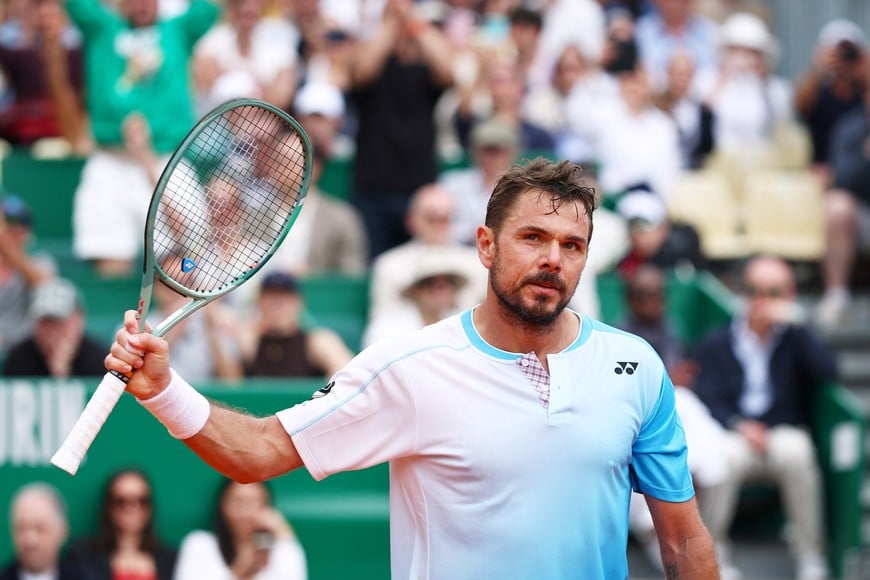 Tennis - ATP Masters 1000 - Monte Carlo Masters - Monte Carlo Country Club, Roquebrune-Cap-Martin, France - April 6, 2026
Switzerland's Stanislas Wawrinka reacts during his round of 64 match against Argentina's Sebastian Baez REUTERS/Manon Cruz