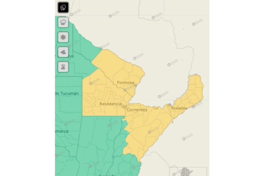 Pronóstico del Servicio Meteorológico Nacional